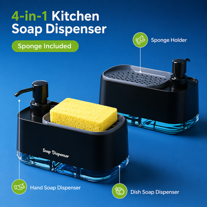 2-in-1 Soap Dispenser with Sponge Holder